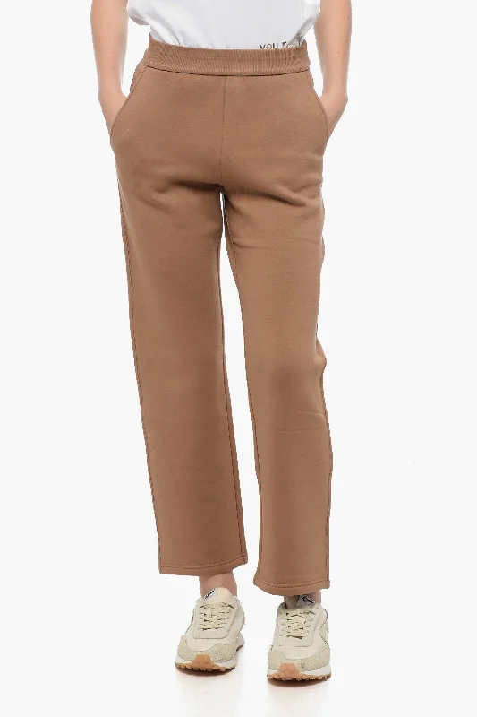 Max Mara S Stretch Cotton Joggers with Embroidered Logo