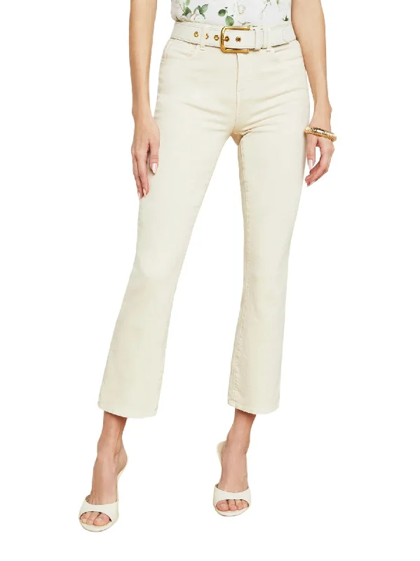 Mira Cropped Bootcut Jean In Crème Brulee