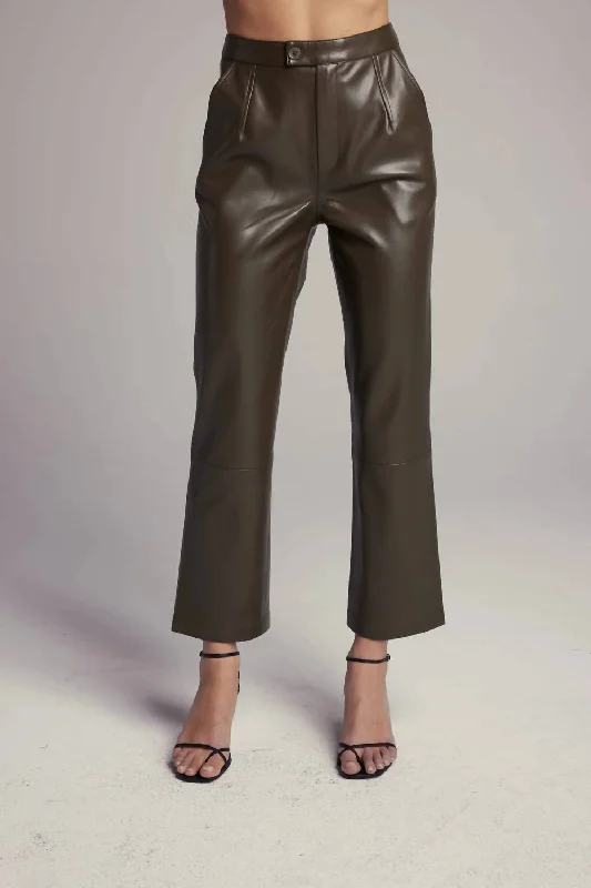 Rucker Vegan Leather Pant In Forest Night