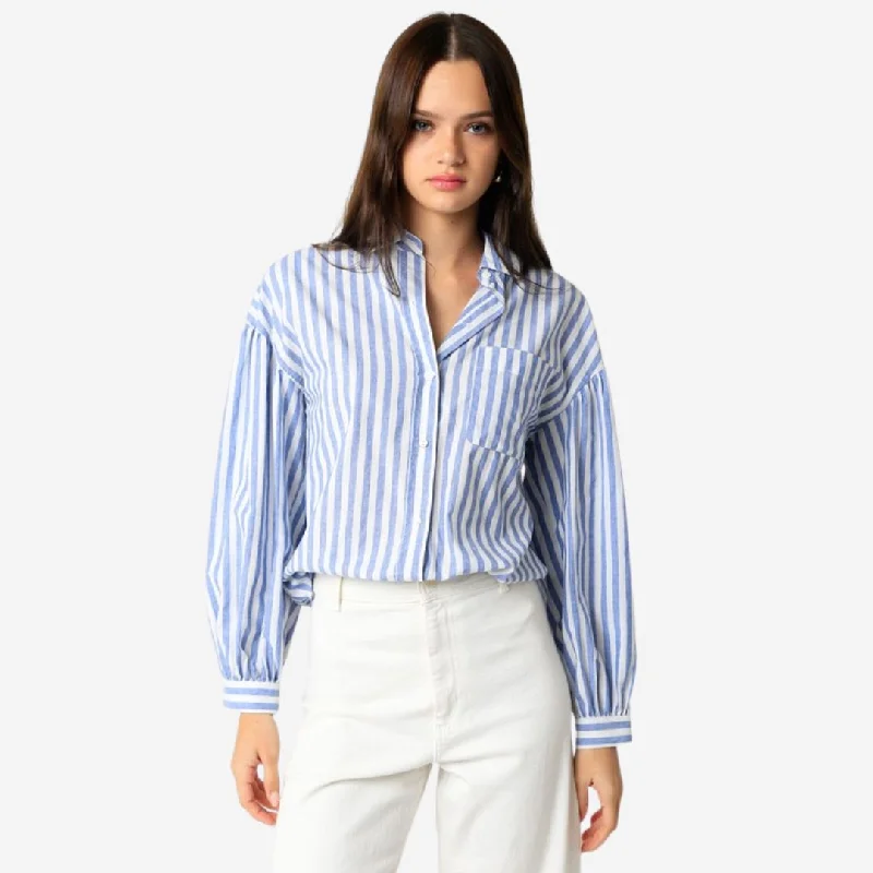 Alivia Shirt (Blue + White Stripe)