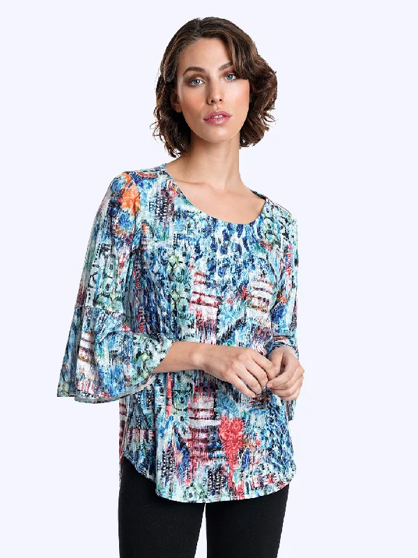 Tianello Edena Cotton Knit Burnout Trey Tunic