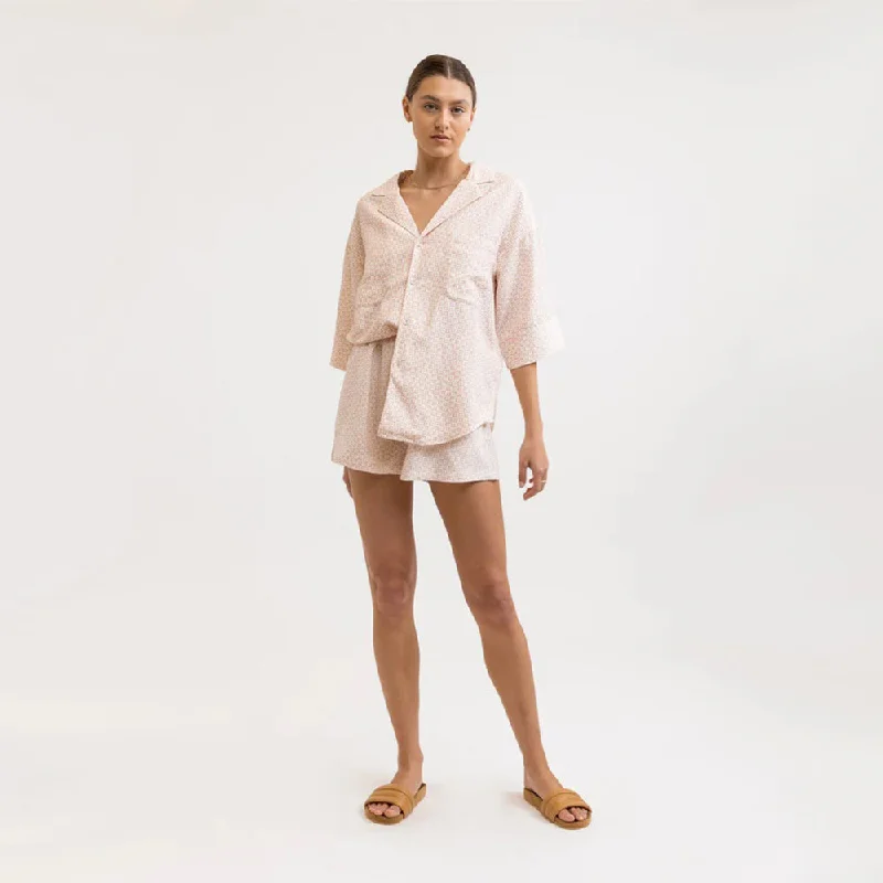 Geo Lounge Shirt (Peach Parfait)