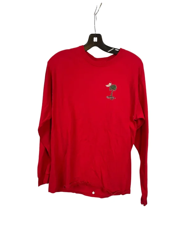 Top Long Sleeve Basic By Hanes In Red, Size: M