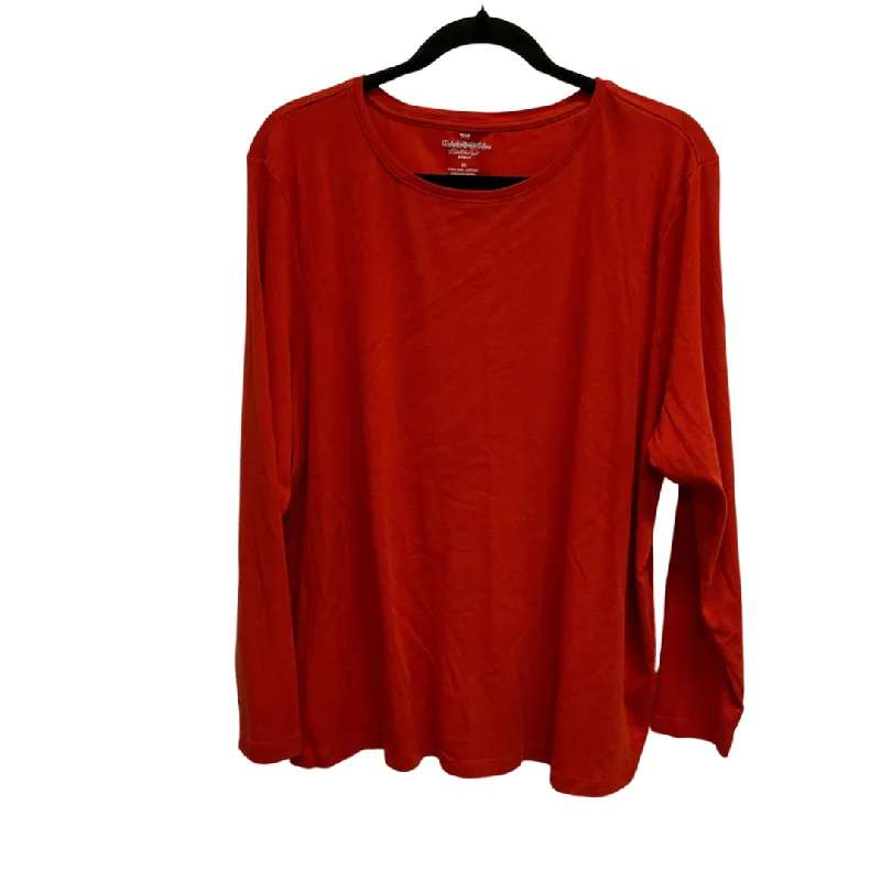 Top Long Sleeve Basic By Talbots In Orange, Size: 3x