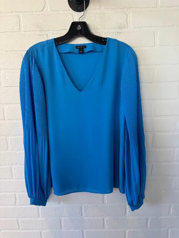 Top Long Sleeve By Ann Taylor In Blue, Size: S