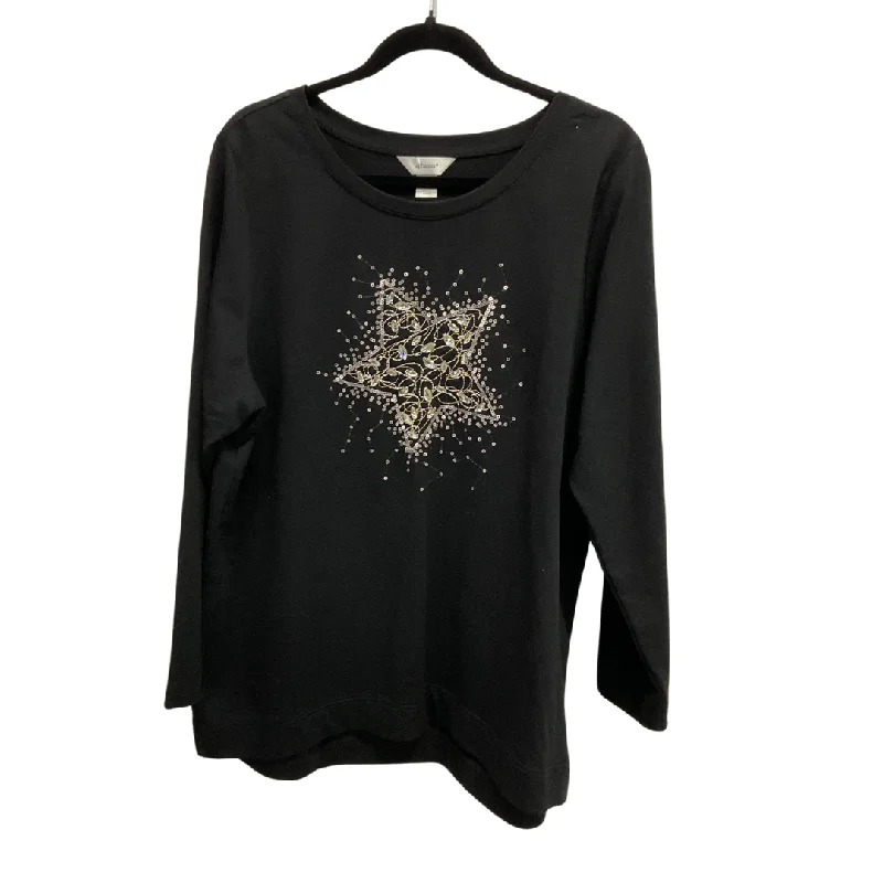 Top Long Sleeve By Cj Banks In Black, Size: 1x