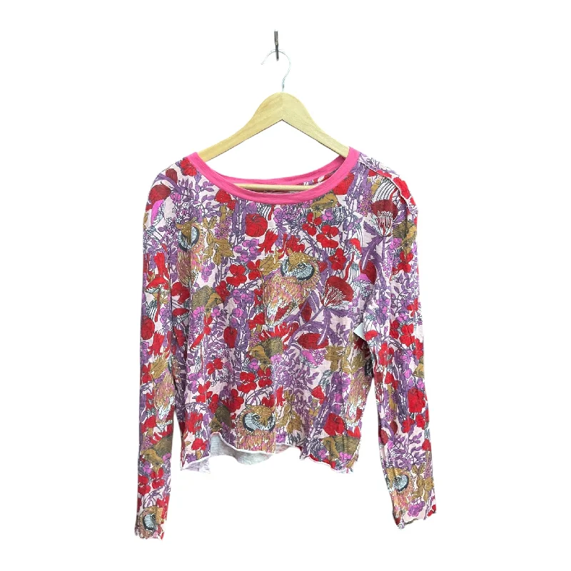 Top Long Sleeve By Maeve In Pink & Purple, Size: Xl