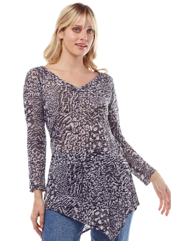 Tianello "Zephora" Knit Burnout Jacquard Toni Tunic