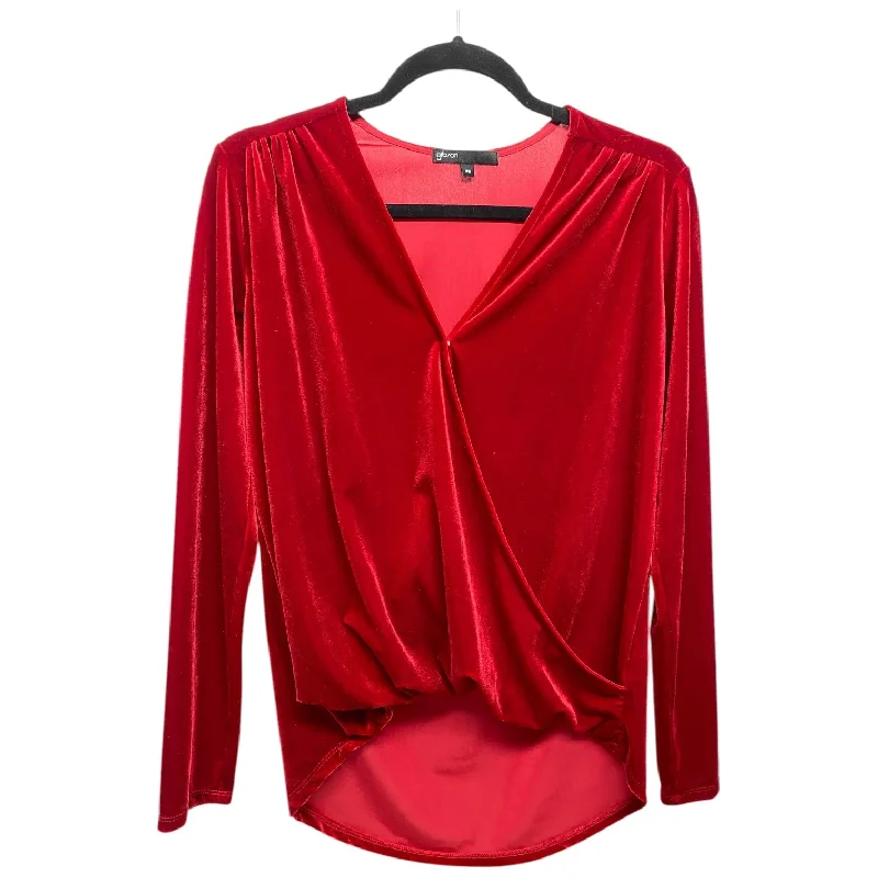 Top Long Sleeve By Gibson In Red, Size: Xs