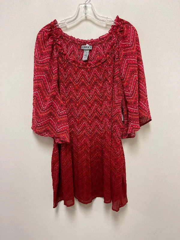 Top 3/4 Sleeve By Catherines In Red, Size: 3x