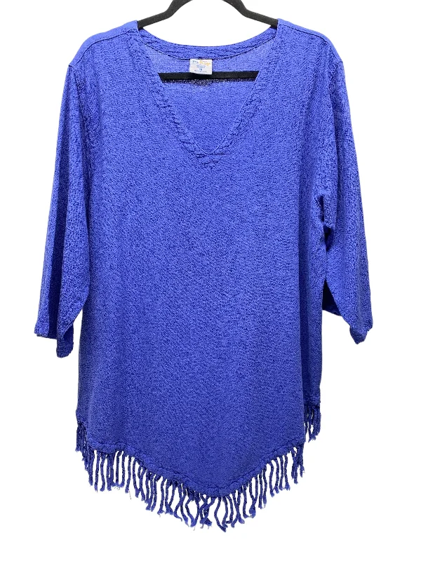 Top 3/4 Sleeve By Clothes Mentor In Blue, Size: 1x