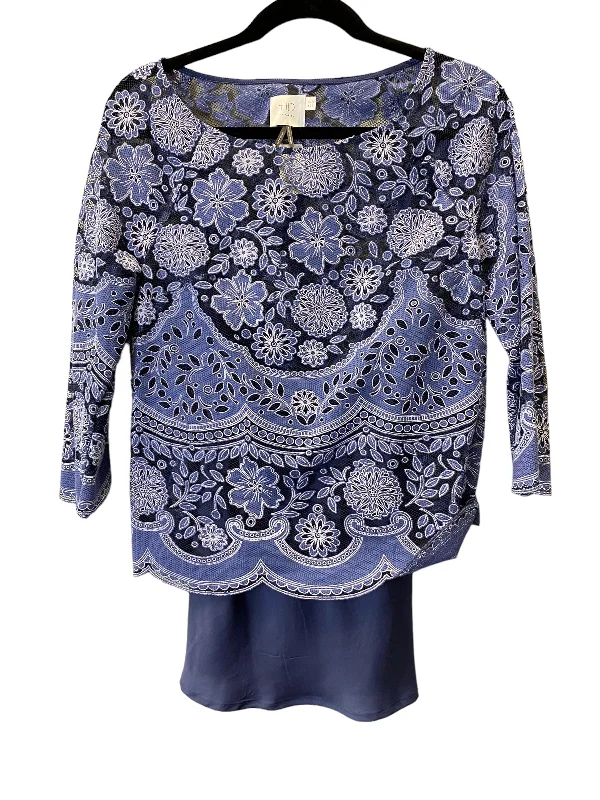 Top 3/4 Sleeve By Hd In Paris In Blue, Size: S