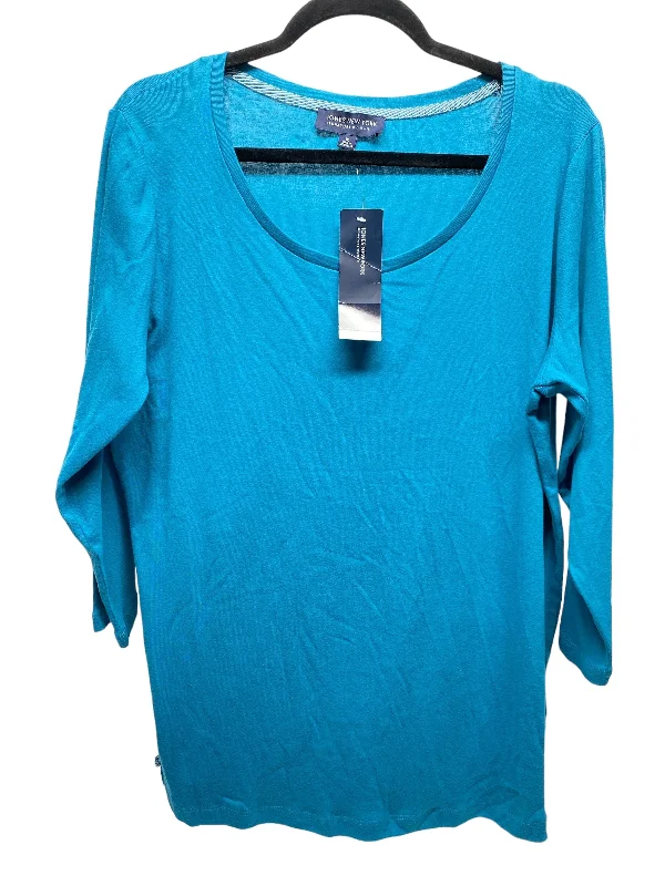 Top 3/4 Sleeve By Jones New York In Teal, Size: Xl