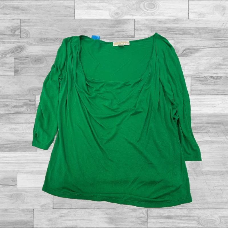 Top 3/4 Sleeve By Michael By Michael Kors In Green, Size: M