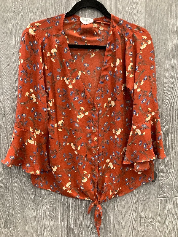 Top 3/4 Sleeve By Sienna Sky In Orange, Size: L