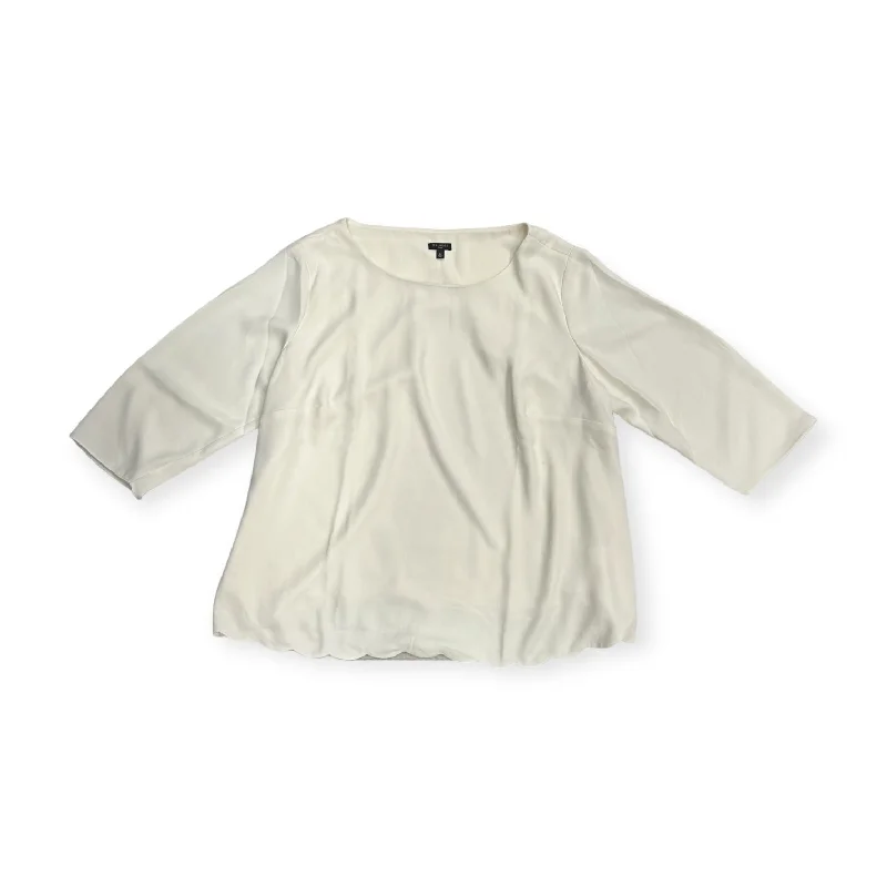 Top 3/4 Sleeve By Talbots In Cream, Size: 2x