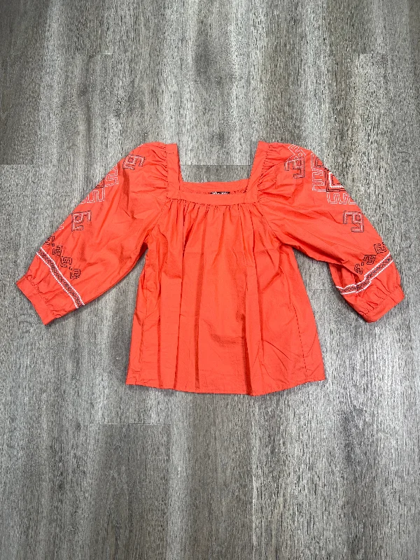 Top 3/4 Sleeve By Wrangler In Coral, Size: S